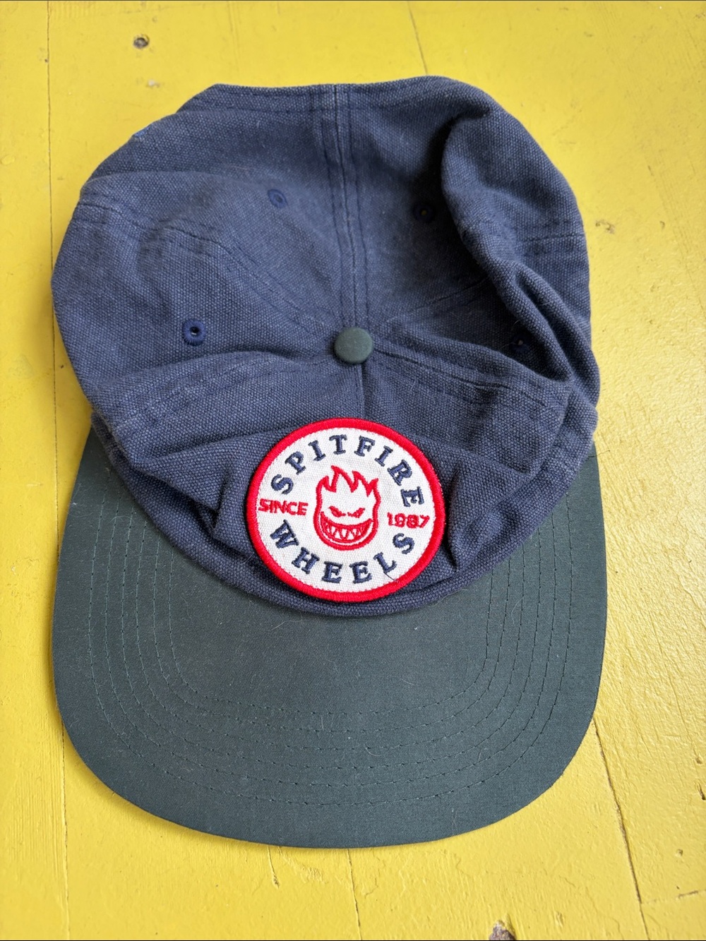 Spitfire Kids Navy Crown with Black Bill Patch Hat
